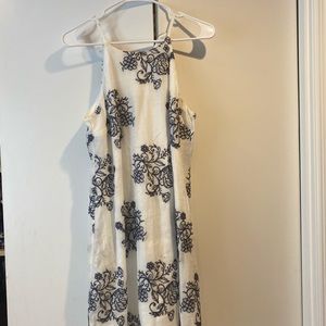 Royal Blue designed White sundress